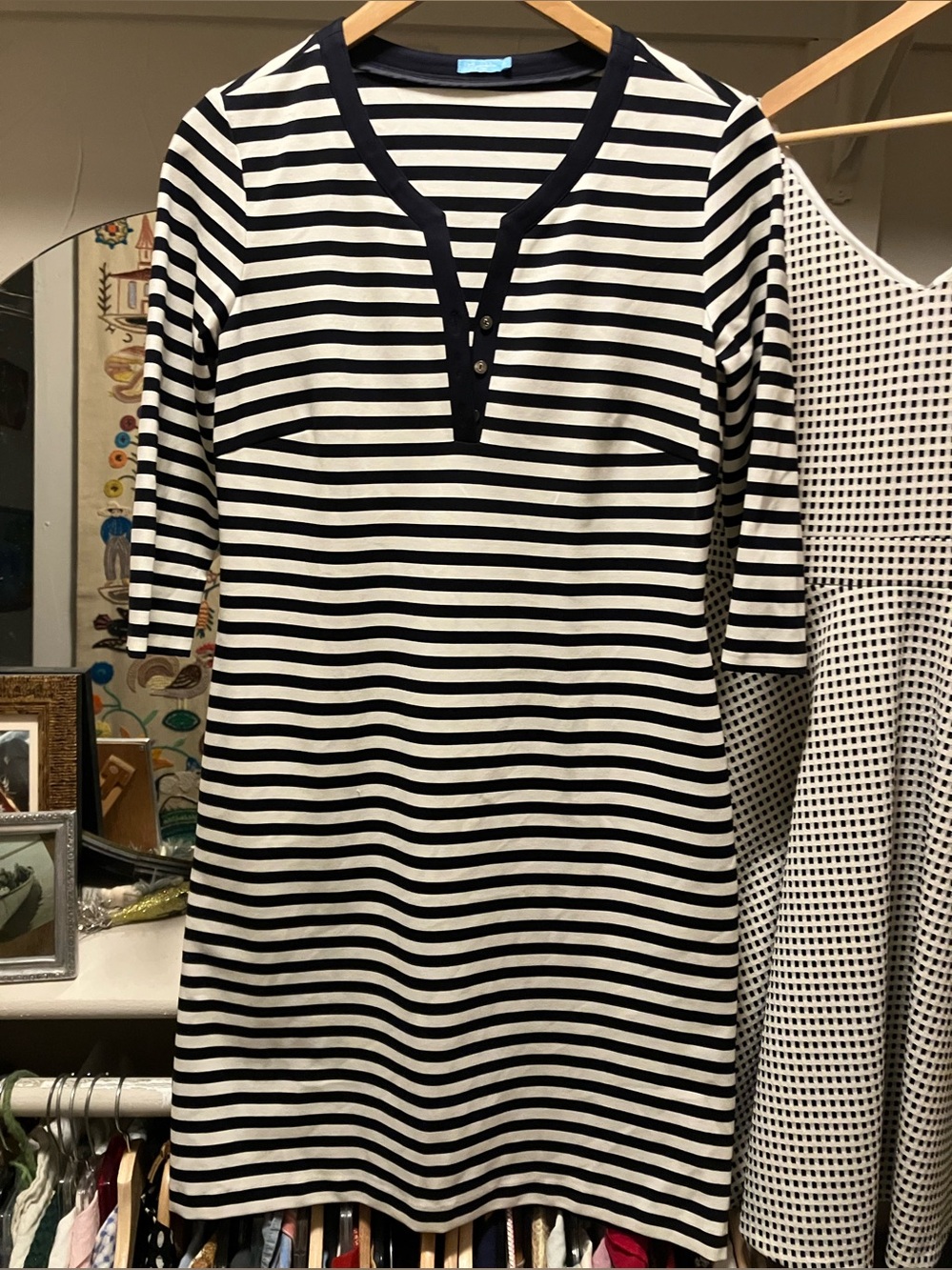 Striped Henley Dress by J McLaughlin